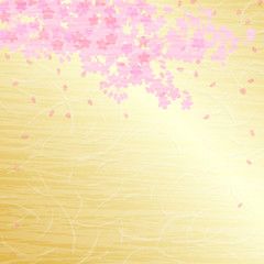Fototapeta na wymiar 金色和紙と桜