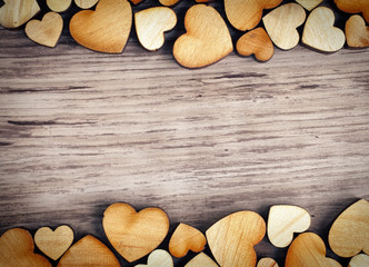 background with woooden hearts