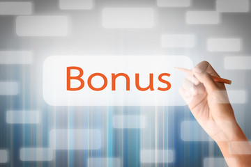 Human hand write on the screen