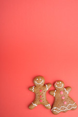 gingerbread in red background