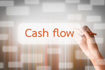 Human hand write on the screen