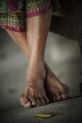Feet of senior woman