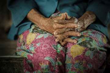 Hand of senior woman