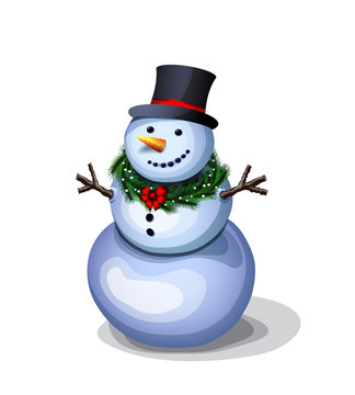 cheerful snowman. pleasant winter decoration
