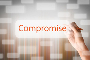 Human hand write on the screen