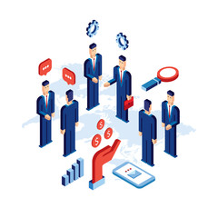 Group of businessman people Close deal Successful partnership communication concept