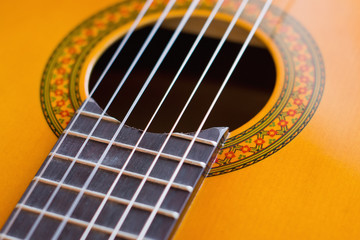 Obraz premium Detail of acoustic guitar