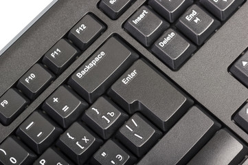 Electronic collection - black computer keyboard with key enter