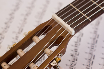 Fototapeta na wymiar Detail of acoustic guitar
