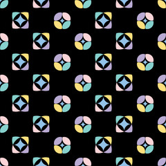Seamless decorative vector background with abstract geometric shapes