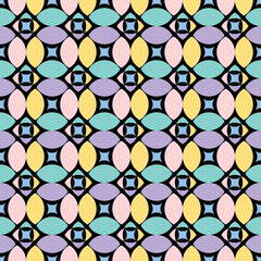 Naklejka premium Seamless decorative vector background with abstract geometric shapes