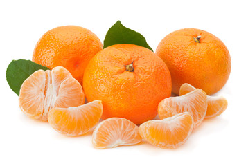 Tangerine on white