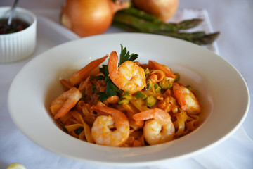 Shrimp pasta & Shrimp salad