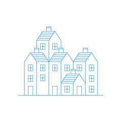 Group of houses. Real estate. Mortgage rate. Building development.