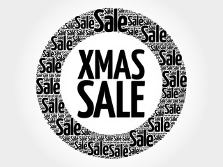 XMAS SALE words cloud, business concept background