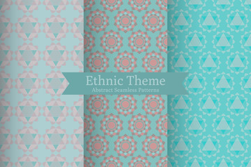 Ethnic oriental geometric seamless patterns