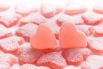 Sugared candy hearts for Valentine's Day