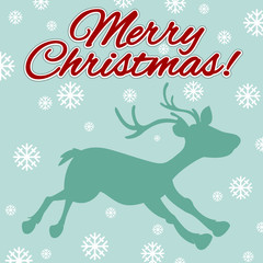 Christmas theme with reindeer and snowflakes