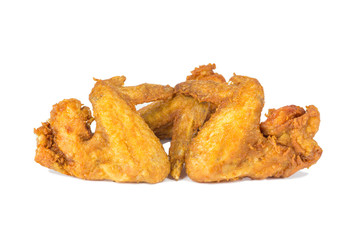 Fried chicken on white background