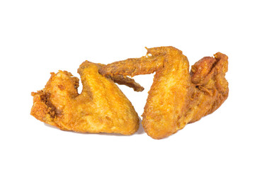 Fried chicken on white background