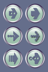 set of stylized vector buttons with different arrows