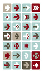 Vector illustration of plain arrow icons. Eps10.