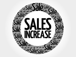 Sales Increase words cloud, business concept background