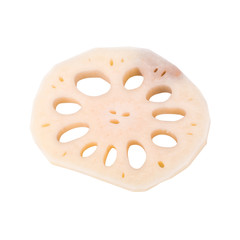Lotus root on white background