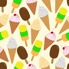 Ice cream seamless background