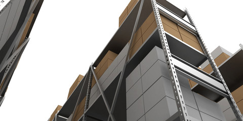 Naklejka premium Scaffalature, Stoccaggio, Packaging, Imballaggio, Magazzino