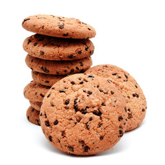 Chocolate chip cookies isolated