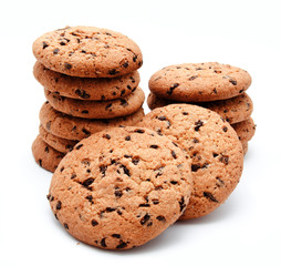 Chocolate chip cookies isolated