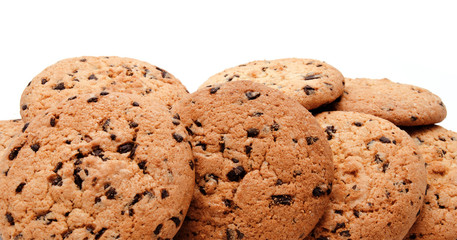 Chocolate chip cookies isolated
