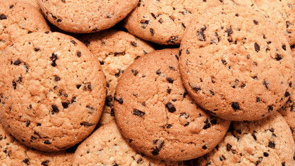 Background of  homemade chocolate chip cookies