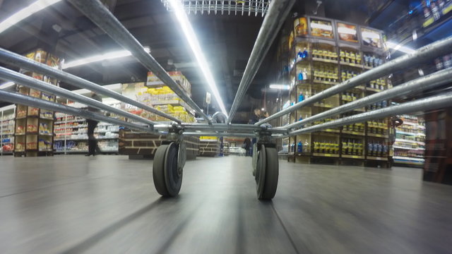 Fast speed of supermarket trolley