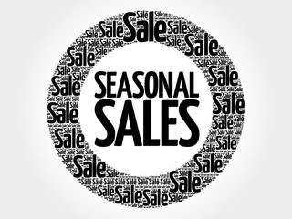 SEASONAL SALES words cloud, business concept background