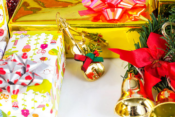 Christmas gift box with decoration