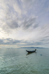 Fishing boat at sunrise Thailand