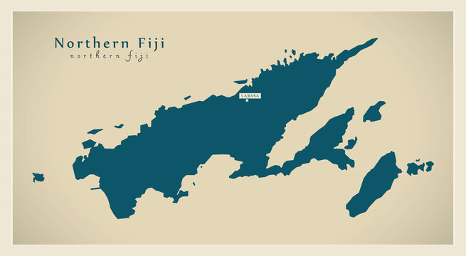 Modern Map - Northern Fiji FJ