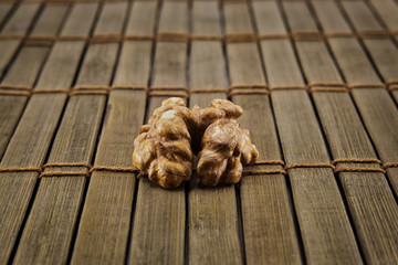 Coffee beans on vintage wooden board