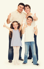 happy family in studio