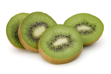 Fototapeta premium sliced Kiwi fruit isolated on white background cutout