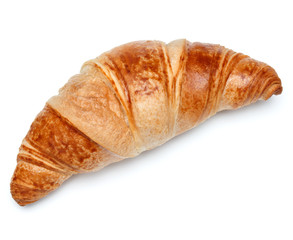 Croissant or  crescent roll isolated on white background cutout