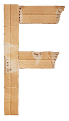 Alphabet of cardboard isolated on white background. Letter B