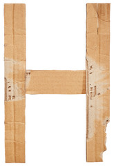 Alphabet of cardboard isolated on white background. Letter B