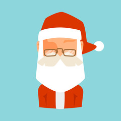 Santa Claus flat icon avatar vector illustration