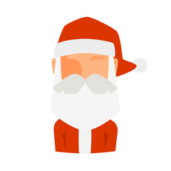 Santa Claus flat icon avatar vector illustration
