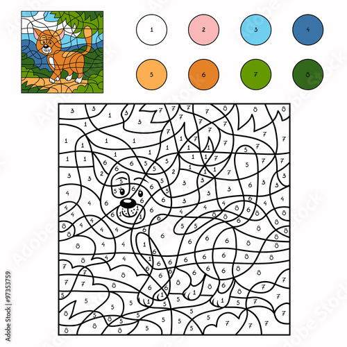 "Color by number (cat)" Stock image and royalty-free vector files on