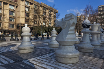 Fototapeta na wymiar Traditional Oversized Street Chess figures 04