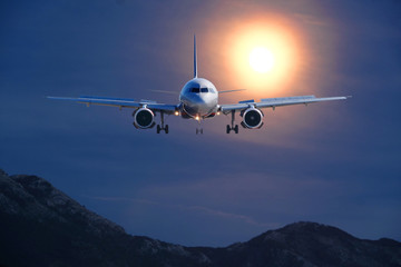 Moon under the mountains